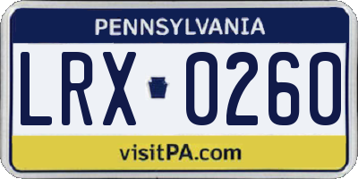PA license plate LRX0260