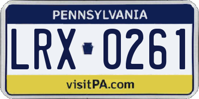 PA license plate LRX0261