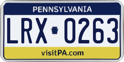 PA license plate LRX0263