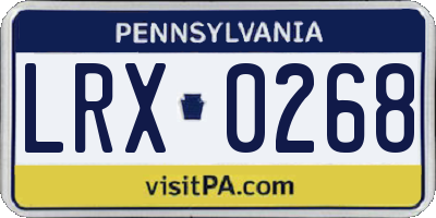 PA license plate LRX0268