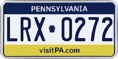 PA license plate LRX0272
