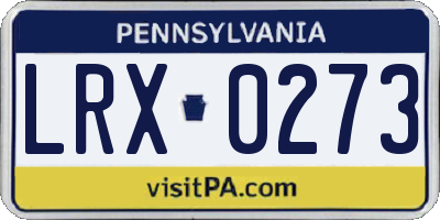 PA license plate LRX0273