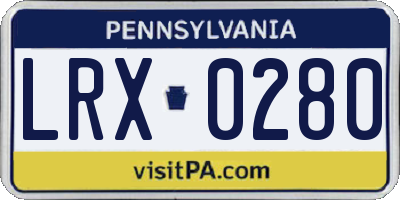 PA license plate LRX0280