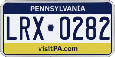 PA license plate LRX0282