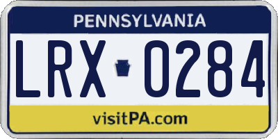 PA license plate LRX0284