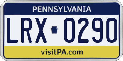 PA license plate LRX0290