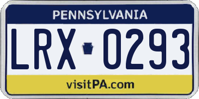 PA license plate LRX0293
