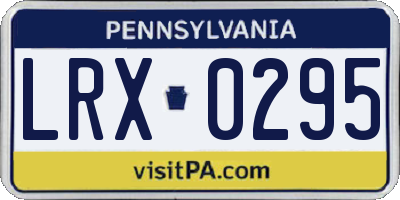 PA license plate LRX0295
