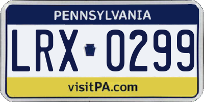 PA license plate LRX0299