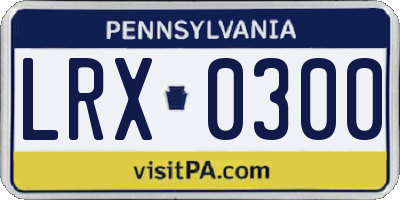 PA license plate LRX0300