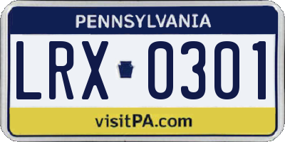 PA license plate LRX0301