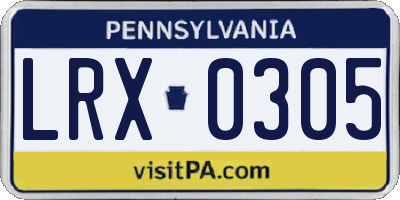 PA license plate LRX0305