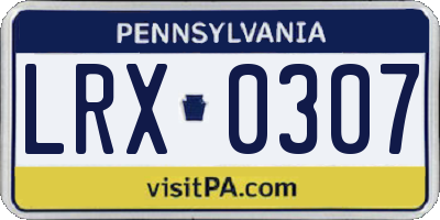 PA license plate LRX0307
