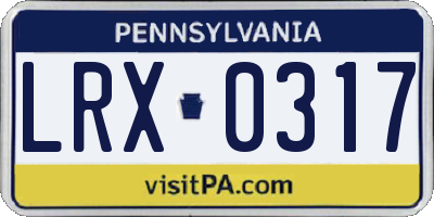 PA license plate LRX0317