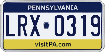PA license plate LRX0319