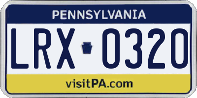 PA license plate LRX0320
