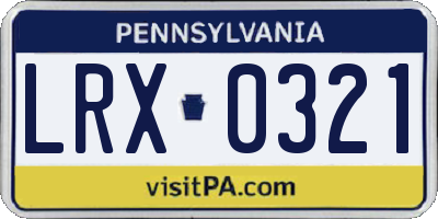 PA license plate LRX0321