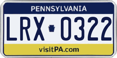 PA license plate LRX0322