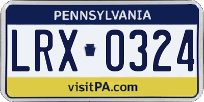 PA license plate LRX0324