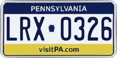 PA license plate LRX0326