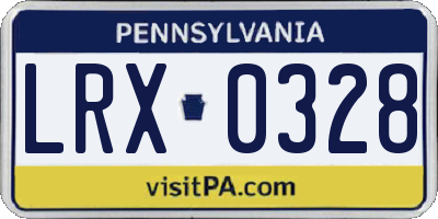 PA license plate LRX0328