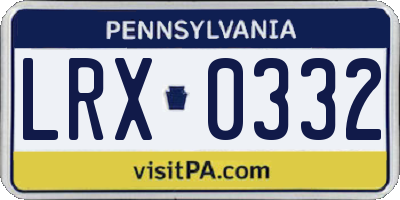PA license plate LRX0332