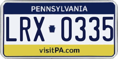 PA license plate LRX0335