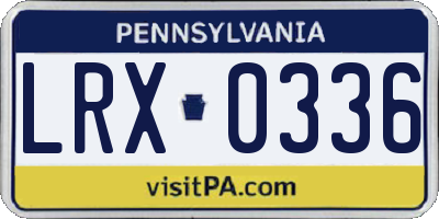 PA license plate LRX0336