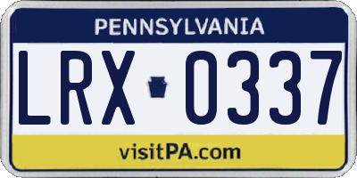 PA license plate LRX0337