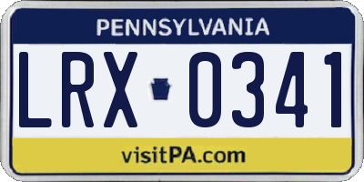 PA license plate LRX0341