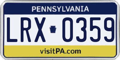 PA license plate LRX0359