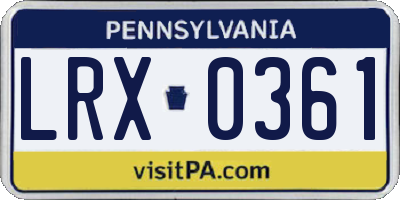 PA license plate LRX0361