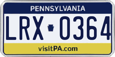 PA license plate LRX0364