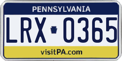 PA license plate LRX0365