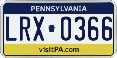 PA license plate LRX0366
