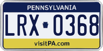 PA license plate LRX0368