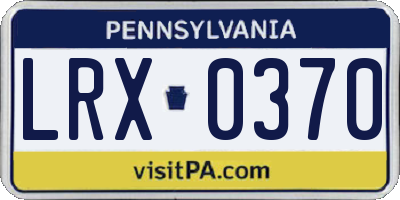 PA license plate LRX0370