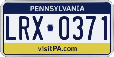 PA license plate LRX0371