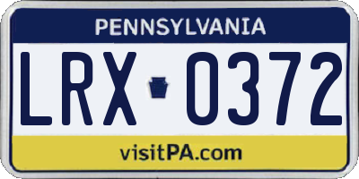 PA license plate LRX0372