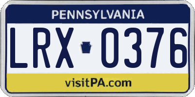 PA license plate LRX0376