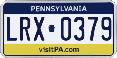 PA license plate LRX0379