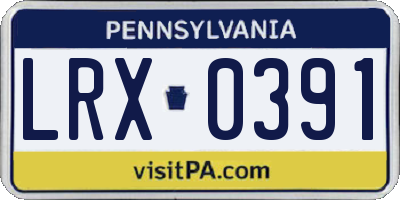 PA license plate LRX0391