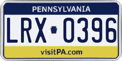 PA license plate LRX0396