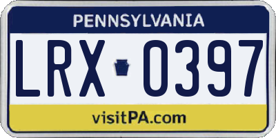 PA license plate LRX0397