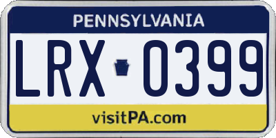 PA license plate LRX0399