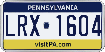 PA license plate LRX1604