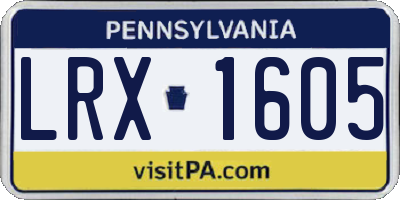 PA license plate LRX1605