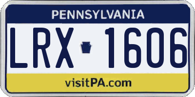 PA license plate LRX1606