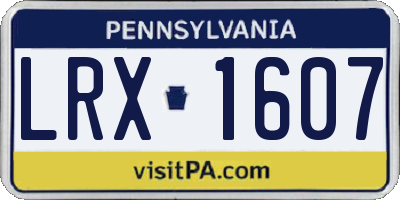 PA license plate LRX1607
