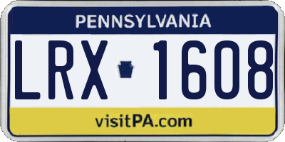 PA license plate LRX1608